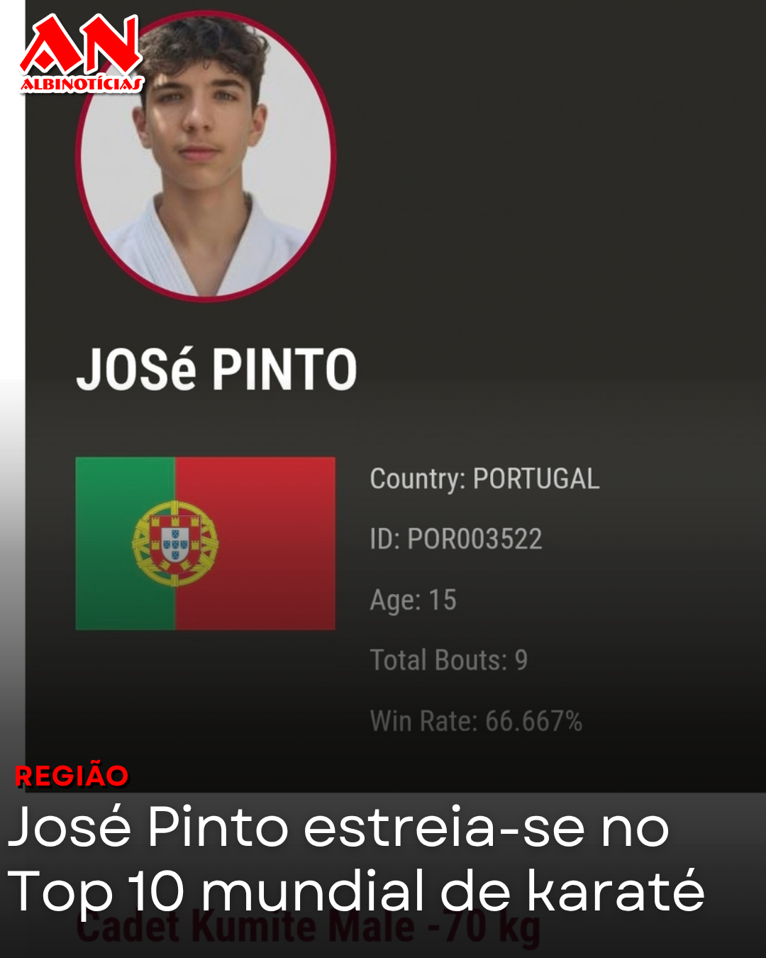 José Pinto estreia-se no Top 10 mundial de karaté
