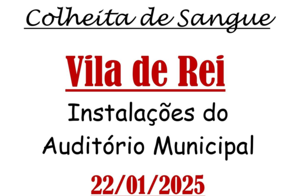 Vila de Rei: 44ª Colheita de Sangue tem lugar a 22 de janeiro