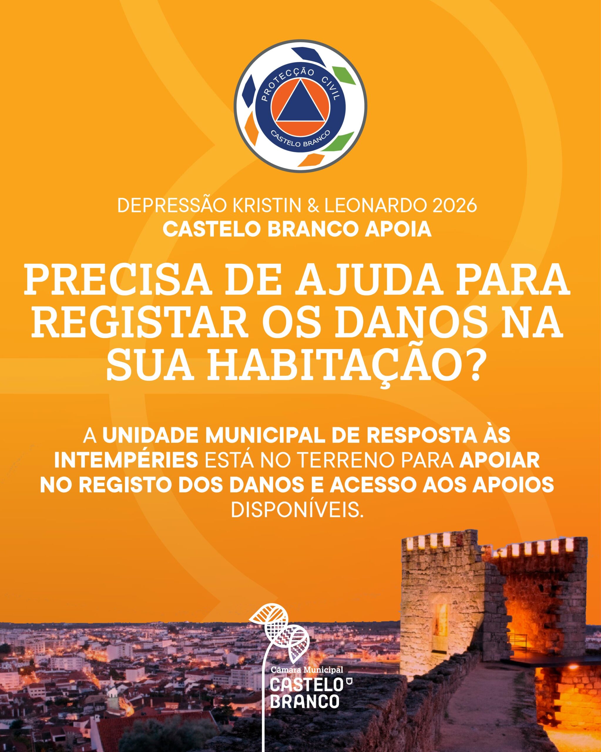 Castelo Branco ajuda população a registar prejuízos das intempéries