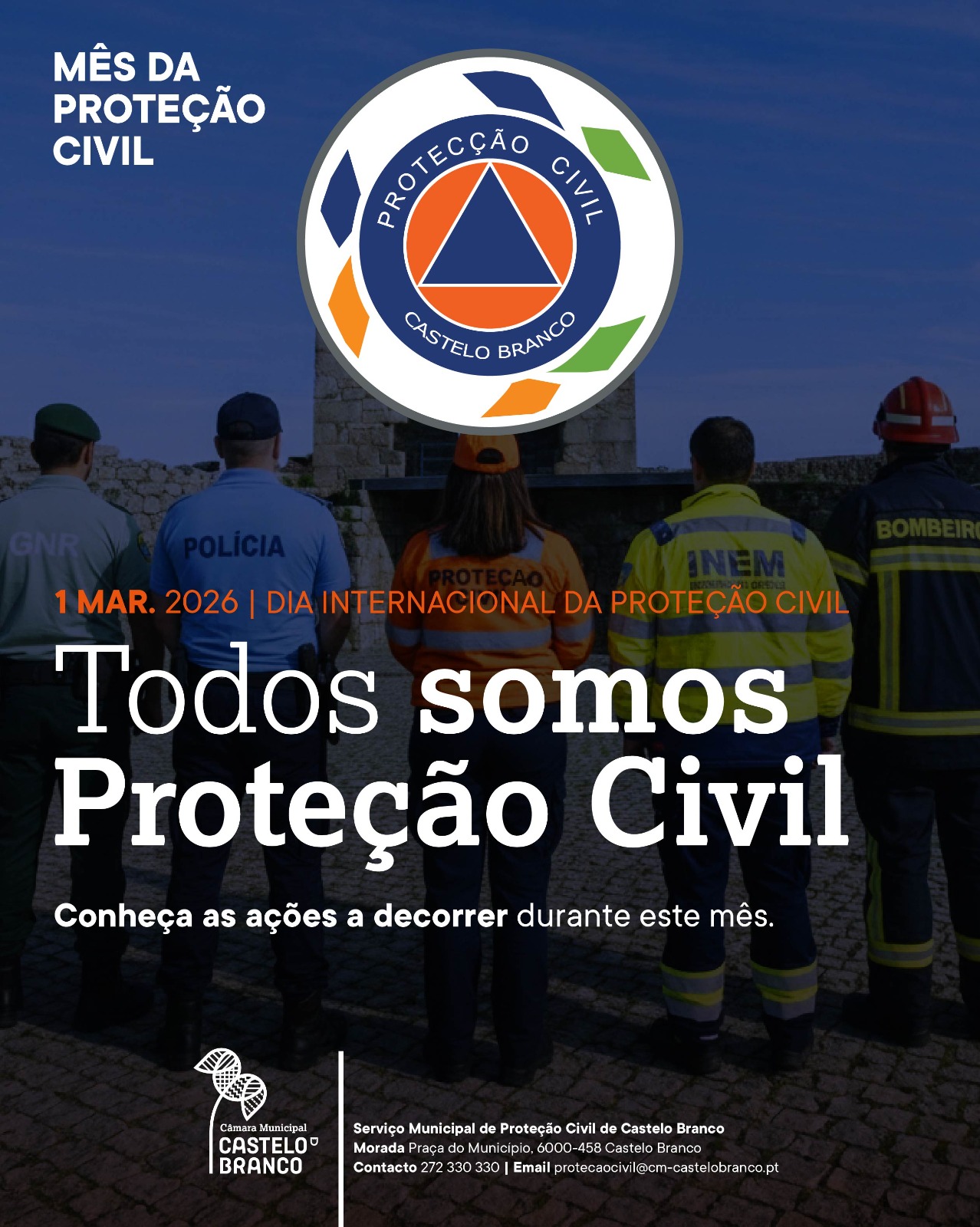 Castelo Branco assinala Dia Internacional da Proteção Civil com ações em março